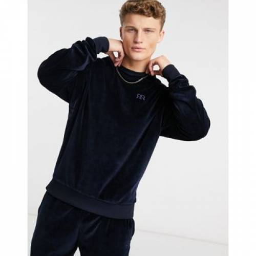 リバーアイランド River Island ベロア スウェット 紺色 ネイビー Sweat River Island Velour In Navy メンズモード トップス スウェット 調教師 ファッションブランド 心地好い ファッション Viviohealth Com