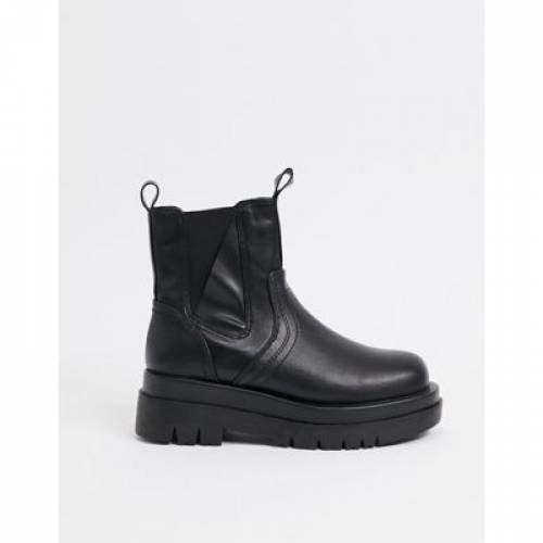 レイド Raid ブーツ 黒人 ブラック Raid Brazen Chunky Biker Boots In Black Pu モード商標名 インフォーマル ファッション スニーカー Damienrice Com