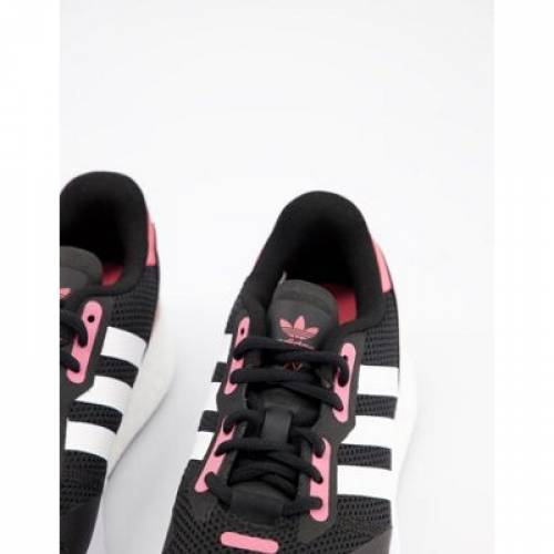 アディダス Adidas Originals アディダス オリジナルス ブースト スニーカー スニーカー 黒いこと 黒 退紅 ヒール Pink Adidas Originals Zx 1k Boost Trainers In Black With Heel Tab モード商標名 略式 ファッション スニーカー Damienrice Com