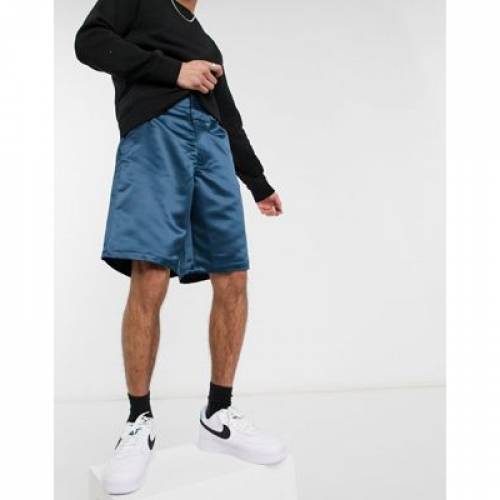 エイソス Asos Design サテン 海パン 半額下穿 青み 青味 快豁マッチ Asos Design Satin Shorts In Blue メンズファッション ズボン パンツ ファッション商品名 心安い ファッション パンツ Collabforge Com