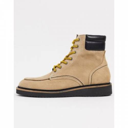 セレクテッドオム Selected Homme プレミアム スエード スウェード ブーツ 砂色 サンド タイガース ハイクブーツs Premium Selected Homme Suede With Contrast Laces In Sand Tigers Eye メンズ ブーツ モードブランド カジュアル ファッション スニーカー