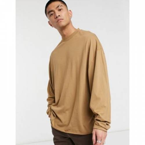 流行 Tシャツ カットソー カットソー トップス メンズファッション 長袖 Tシャツ スリーブ Tan In Batwing With Tshirt Oversized Design Asos Sleeve Dgb Gov Bf