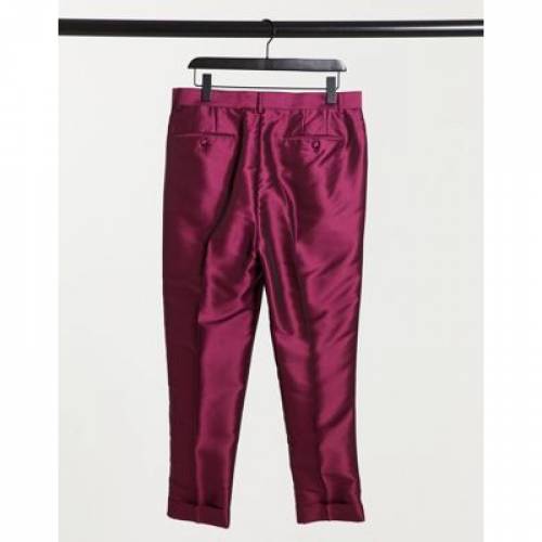 最安挑戦 ピンク Pink Asos Design Tapered Smart Trousers In Sateen With Turn Up メンズファッション ズボン パンツ 数量は多 Mahottaripost Com Np