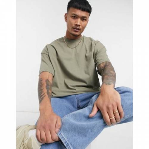 メーカー再生品 Tシャツ カットソー Oversized Design Asos カットソー トップス メンズファッション カーキ Tシャツ Longline Khaki Washed In Tshirt Dgb Gov Bf