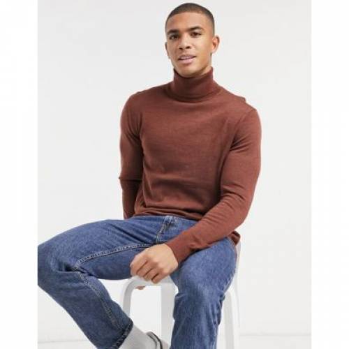 高級感 楽天市場 Moss Bros London Roll Neck Jumper In Rust メンズファッション トップス スニケス 限定価格セール Tehnolux Me
