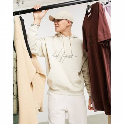 Asos Dark Future フーディー パーカー ロゴタイプ Asos Dark Future Oversized Hoodie In Stone With Logo Chest Print メンズ流行り物 トップス パーカー ファッションブランド名 心安い ファッション ジャケツ パーカー チョッキ Damienrice Com