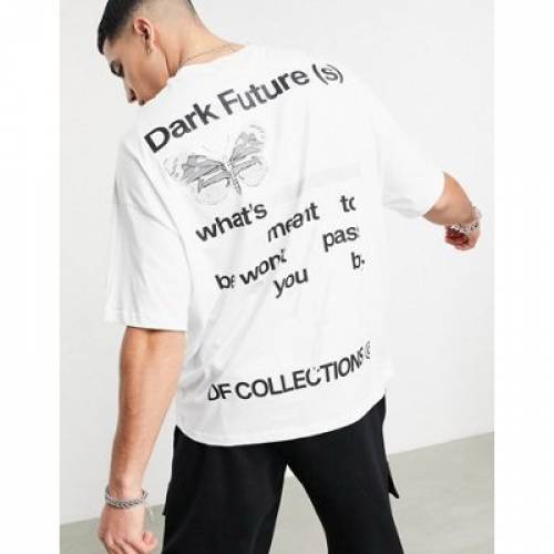 流行に Tシャツ 白色 ホワイト グラフィック メンズファッション トップス カットソー Asos Dark Future Oversized Tshirt In White With Back Graphic Print スニケス 超人気 Apot Co Th