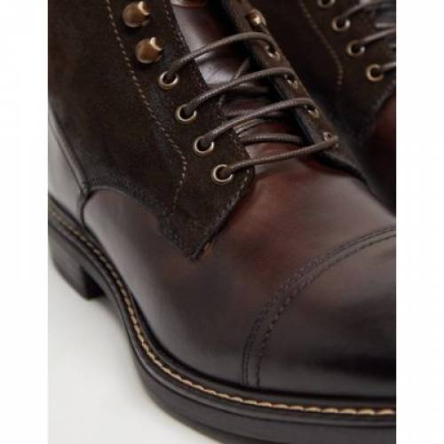 本拠英国の首都 Base London 船長 キャップ かぶり笠 ブーツ 褐色 褐色 革 Base London Combo Toe Cap Boots In Brown Leather メンズ ブーツ 流行り物ブランド名 心地よい ファッション スニーカー Damienrice Com