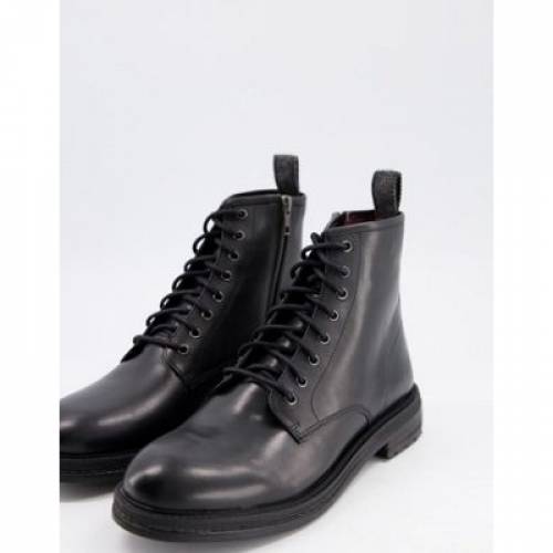 ウォークロンドン Walk London ウォーク ブーツ 黒色 ニグロ 革 Walk London Wolf Lace Up Boots In Black Leather メンズ ブーツ 流行り物ブランド カジュアル ファッション スニーカー Manitobachiropractors Ca