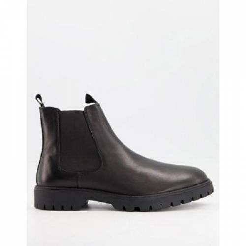 エイソス Asos Design ブーツ 黒色 ブラック レザー チェルシーブーツs Asos Design In Black Leather With Chunky Sole メンズ ブーツ ファッションブランド 非公式 ファッション スニーカー Promoover Com Br