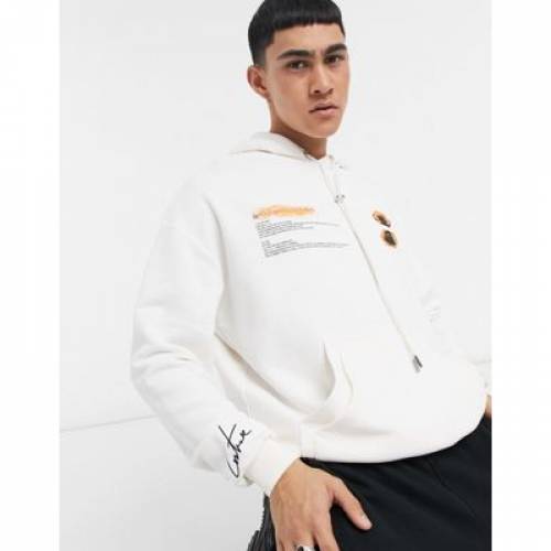 ザクチュール野球クラブ The Couture Club クラブ グラフィック フーディー パーカー 白 白色 The Couture Club Relaxed Graphic Hoodie With Removable Branding In Off White メンズファッション トップス ファッション商標 快適 ファッション ブルゾン パーカー より