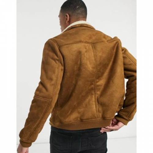 引張アンドベア Pull Bear スエード スウェード ブルゾン Pull Bear Faux Suede Jacket With Borg Collar In Tan メンズ流行り物 オーバーコート ジャケット ファッションブランド インフォーマル ファッション ジャケット パーカー 冠たる Damienrice Com