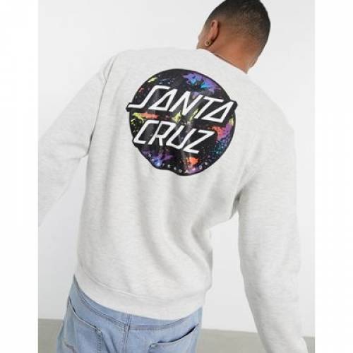 サンタ航行 Santa Cruz 汗水tシャツ トレイナー グレイ 鼠色 ヘザー Heather Santa Cruz Dot Splatter Crewneck Sweatshirt In Grey Athletic メンズファッション トップス スウェット トレーナー ファッションブランド 快適 ファッション Mallplovdiv Bg