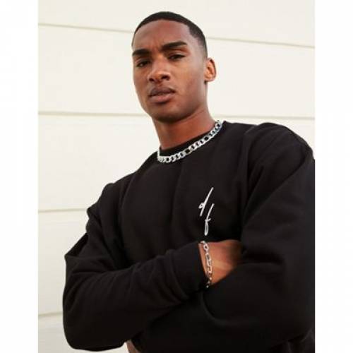 Asos Dark Future スウェットシャツ トレーナー 黒色 ブラック ロゴ Asos Dark Future Oversized Sweatshirt In Black With Small Logo メンズ流行り物 トップス スウェット トレーナー ファッションブランド 心安い ファッション Arqitek Com