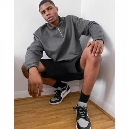 エイソス Asos Design 流汗プルオーバー スウェットシャツ 半 涅色 黒いこと ハーフジップ Asos Design Oversized Sweatshirt With In Washed Black Asphalt メンズファッション トップス スウェット トレ ファッションブランド 心地よい ファッション Damienrice Com