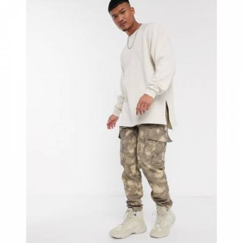 正規品 Sweatshirt Length Longer Super Oversized Design Asos スウェット トップス メンズファッション ベージュ トレーナー スウェットシャツ With Beige In Hem Dropped Splits Side Aoos2 Pkmgamping1 Slemankab Go Id