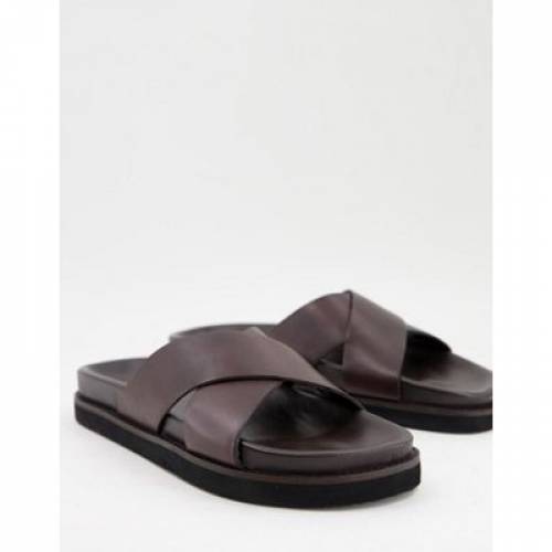 ウォークイギリスの首都 Walk London ウォーク サンダル ブラウン 茶 なめし Walk London Tommy Cross Over Sandals In Brown Leather 流行り物商標名 非公式 ファッション サンダル Maxtrummer Edu Co