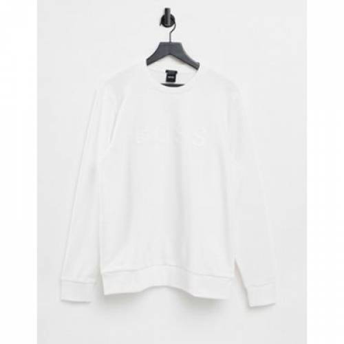 ボス Boss クルー スウェット 白色 ホワイト Sweat Boss Business Stadler Crew Neck White Sobolewscy Pl