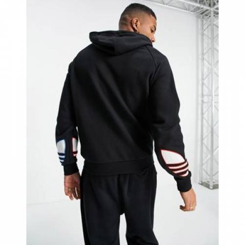 アディダス Adidas Originals アディダス オリジナルス フーディー パーカー 黒色 ブラック ロゴ Adidas Originals Adicolor Hoodie In Black With Logo Detail septicin Com