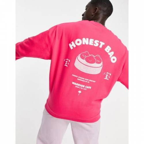 最新情報値下げ のファッションブランド Design カジュアル ファッション エイソス Buns Asos Design スウェットシャツ Sweatshirt トレーナー ピンク メンズ Pink Asos Design Oversized Sweatshirt In With Bao Buns Back Print Azalea 超美品のの スウェット