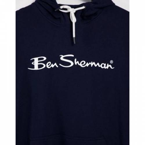 ベンシャーマン Ben Sherman ロゴ フーディー パーカー 紺色 ネイビー Ben Sherman Large Logo Hoodie Navy septicin Com