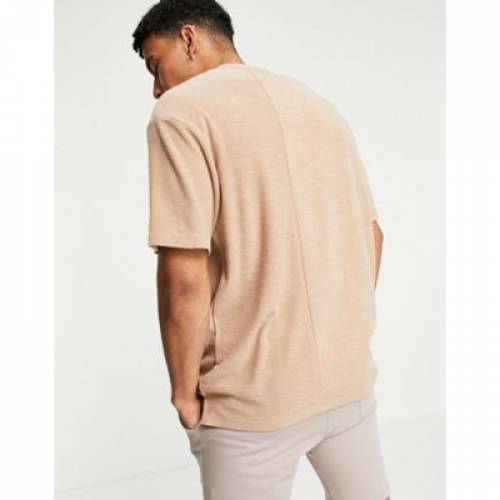 トップマン Topman Tシャツ キャメル メンズ Camel Topman Oversized Knitted Tshirt In Sgcc Bm