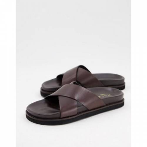 茶色 London Tommy Walk メンズ Tommy その他 London Sandals ファッションブランド Walk Cross Walk ウォーク In Leather レザー ウォークロンドン ブラウン サンダル スニケス Brown ファッション サンダル Over カジュアル