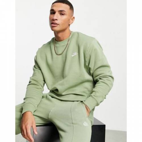 ナイキ Nike クラブ フリース スウェットシャツ トレーナー 緑 グリーン メンズ Green Nike Club Fleece Sweatshirt In Oil Boscouganda Com