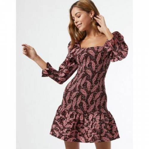 ミスセルフリッジ Miss Selfridge ワンピース 黒 真っ黒 レディース Miss Selfridge Shirred Mini Dress In Paisley Print Black Loadedcafe Com