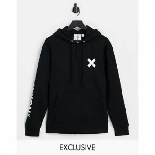 コリュージョン COLLUSION ロゴ フーディー パーカー 黒色 ブラック ユニセックス 【 COLLUSION UNISEX LOGO HOODIE IN BLACK 】