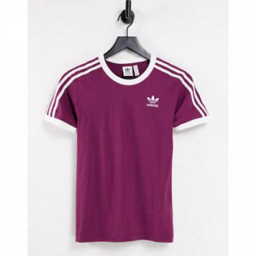 激安の アディダス Adidas アディダス オリジナルス 棒縞 シャツ クリムゾン レディース Stripe Adidas Adicolor Three Tshirt In Crimson Stick2hockey Com