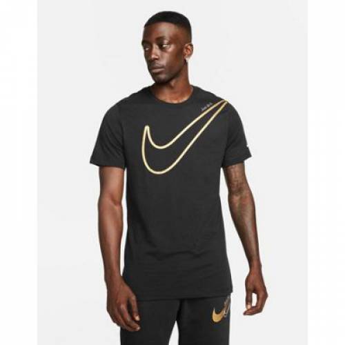 楽天市場 ナイキ Nike ロゴ Tシャツ 黒色 ブラック ゴールド メンズ Nike Large Logo Tshirt In Black And Gold スニケス