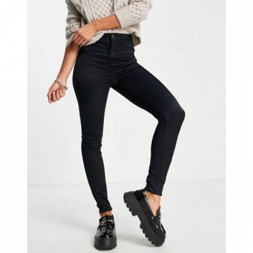 リバーアイランド RIVER ISLAND ハイ ライズ スキニー ジーンズ サテン 黒色 ブラック レディース 【 RIVER ISLAND HIGH RISE SKINNY SASHA JEANS IN SATIN BLACK 】