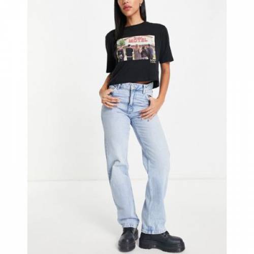 ベルシュカ BERSHKA ハイ 青色 ブルー レディース 【 BERSHKA HIGH WAISTED DAD JEAN IN BLEACHED WASH BLUE 】
