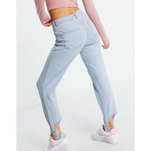 ASYOU ジーンズ 青色 ブルー レディース 【 ASYOU STIRRUP STRAIGHT JEANS IN WASHED BLUE 】