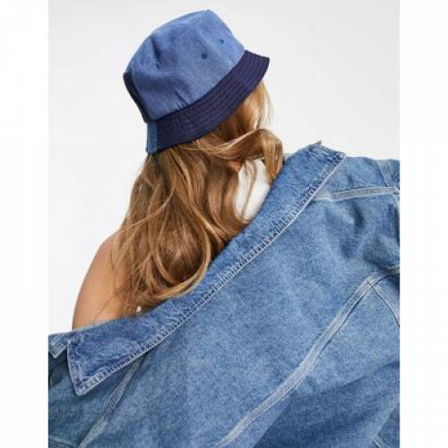 市場 ハフ バケットハット 青色 デニム ブルー Huf ロゴ