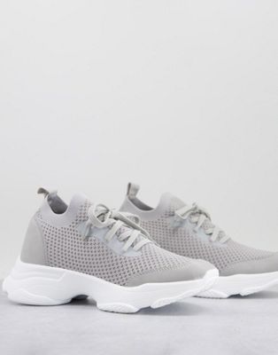 超歓迎 Rule London スニーカー 灰色 グレー ニット メンズ Knitted Runner Trainers In Grey Knit