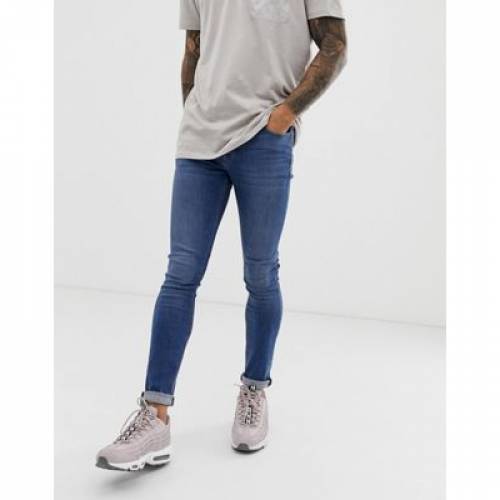 エイソス Asos Design スキニー デニム ミッド 青 青碧 スキニージーンズ Asos Design Super In Mid Wash Blue メンズ流行り物 ズボン ズボン下 ファッション商標 軽い ファッション パンツ Damienrice Com