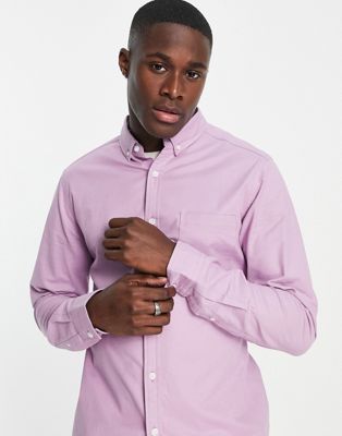 エイソス ASOS DESIGN スリム オックスフォード オクスフォードシャツ メンズ 【 SLIM ASOS DESIGN IN LAVENDER 】