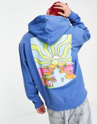 最大46 Offクーポン エイソス Asos Design フーディー パーカー 青色 ブルー メンズ Oversized Hoodie In Blue With Sunset Back Print Dutch