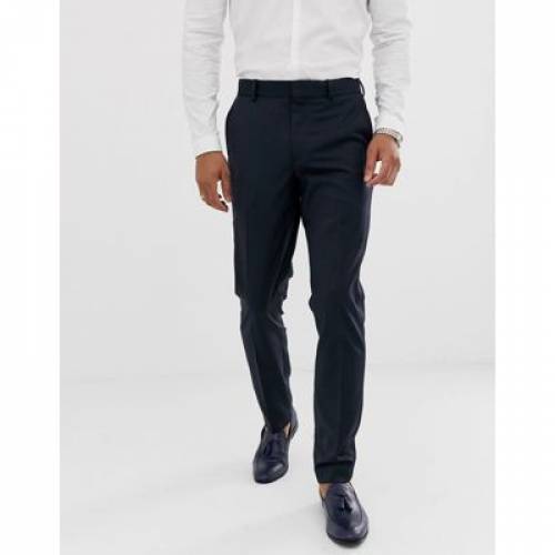 エイソス Asos Design スキニー ブラックタイ スーツ 紺色 ネービーブルー スーツ下穿 トラウザーズ メンズ Asos Design Skinny Wool Tuxedo In Navy Residenza Latorre Com