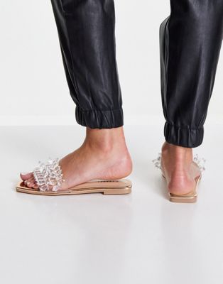 シミシューズ SIMMI SHOES スニーカー 運動靴 サンダル ローズ ゴールド レディース 【 ROSE SIMMI SHOES LONDON VENICE EMBELLISHED FLAT SANDALS IN GOLD 】