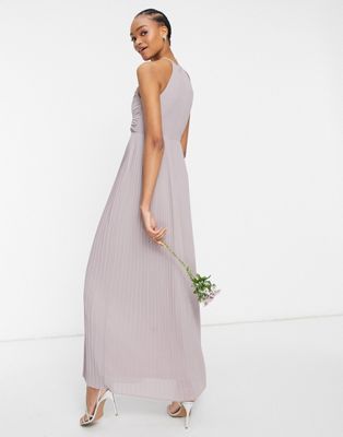 ティーエフエヌシー TFNC ラップ ドレス 灰色 グレー マキシドレス レディース 【 WRAP TFNC BRIDESMAID PLEATED DETAIL IN GREY 】