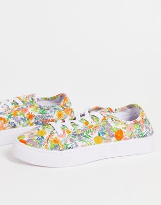 エイソス ASOS DESIGN スニーカー スニーカー レディース 【 ASOS DESIGN DIZZY LACE UP TRAINERS IN MULTI FLORAL 】