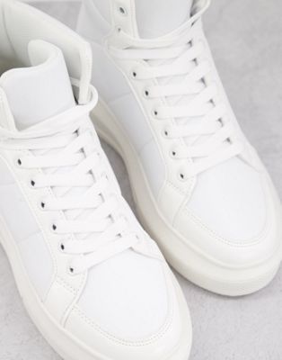 エイソス ASOS DESIGN ハイ スニーカー スニーカー 白色 ホワイト レディース 【 ASOS DESIGN DICE CHUNKY HIGH TOP TRAINERS IN WHITE 】