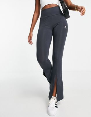 アディダス ADIDAS ORIGINALS アディダス オリジナルス エアロビック 黒色 ブラック レディース 【 ADIDAS ORIGINALS 80S AEROBIC SPLIT FRONT FLARED TROUSERS IN BLACK 】