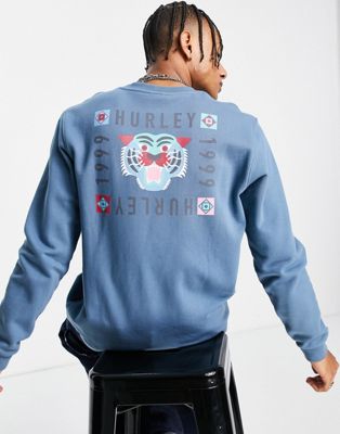 ハーレー HURLEY ハーレー スウェットシャツ トレーナー 青色 ブルー メンズ 【 HURLEY BENGAL SWEATSHIRT IN BLUE 】
