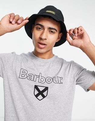 バブアーインターナショナル BARBOUR INTERNATIONAL ロゴ 黒色 ブラック バケットハット メンズ 【 BARBOUR INTERNATIONAL IMPELLER CONTRAST LOGO IN BLACK 】