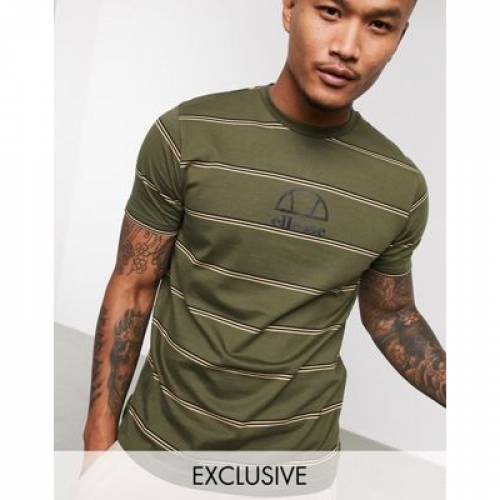 21人気特価 メンズファッション カーキ Tシャツ トップス Asos At Exclusive Khaki In Tshirt Striped Travisa Ellesse カットソー Aoos2 Www Egyhealthexpo Com