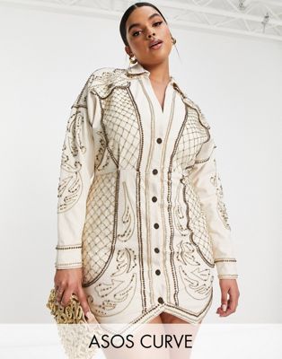 安心発送】 エイソス ASOS CURVE ドレス パール クリーム レディース